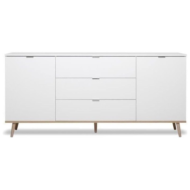 GÖTEBORG Buffet bas - Style scandinave - Décor chene et blanc - L 18