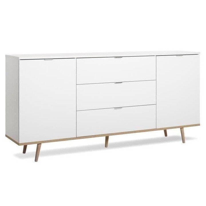 GÖTEBORG Buffet bas - Style scandinave - Décor chene et blanc - L 18