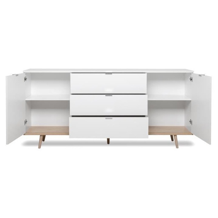 GÖTEBORG Buffet bas - Style scandinave - Décor chene et blanc - L 18