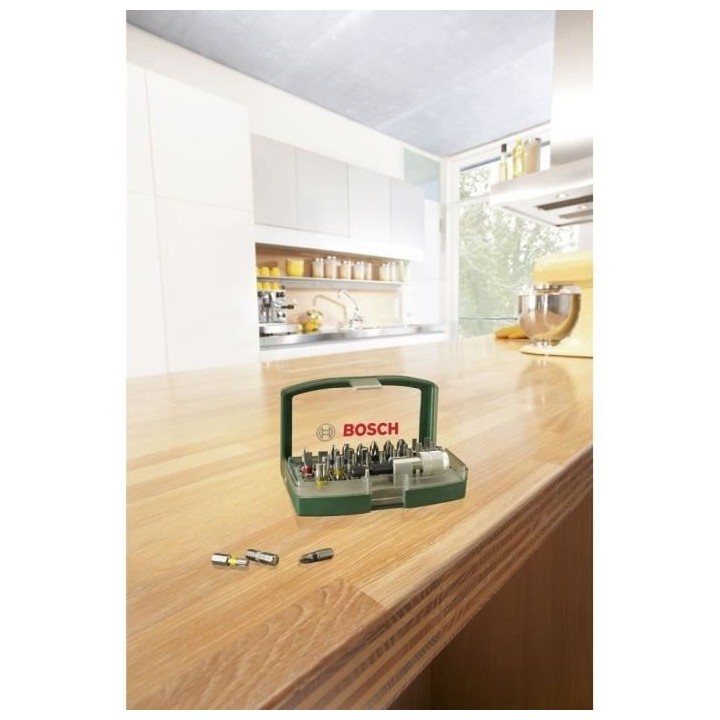 Boîtier d'embouts de vissage courts avec code couleur 31 pieces et 1