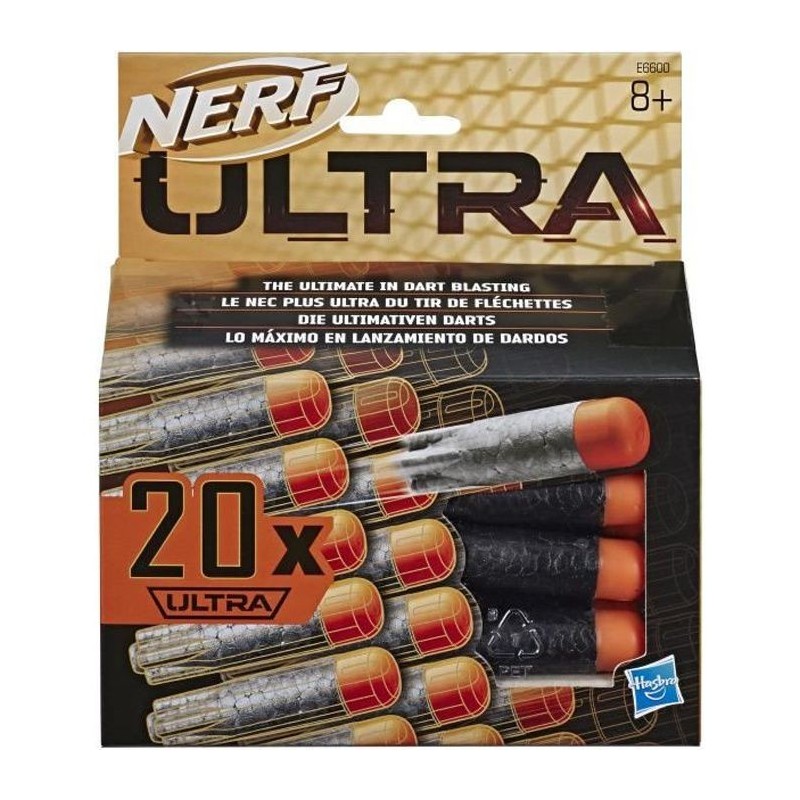 NERF - Ultra - Recharge de 20 fléchettes NERF - Ultra officielles - compatibles uniquement avec les Blasters NERF - Ultra