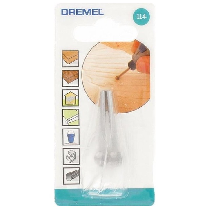 Lot de 2 Fraises Haute Vitesse DREMEL 114 (En Acier, Bout rond, Diamet