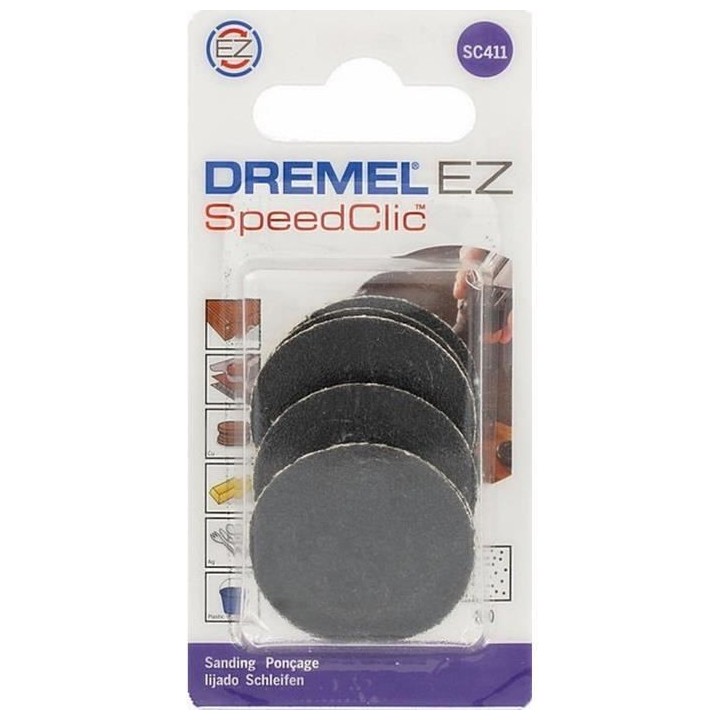 Disques de Ponçage DREMEL S411 EZ SpeedClic - Lot de 6 (Grain 60, Ø