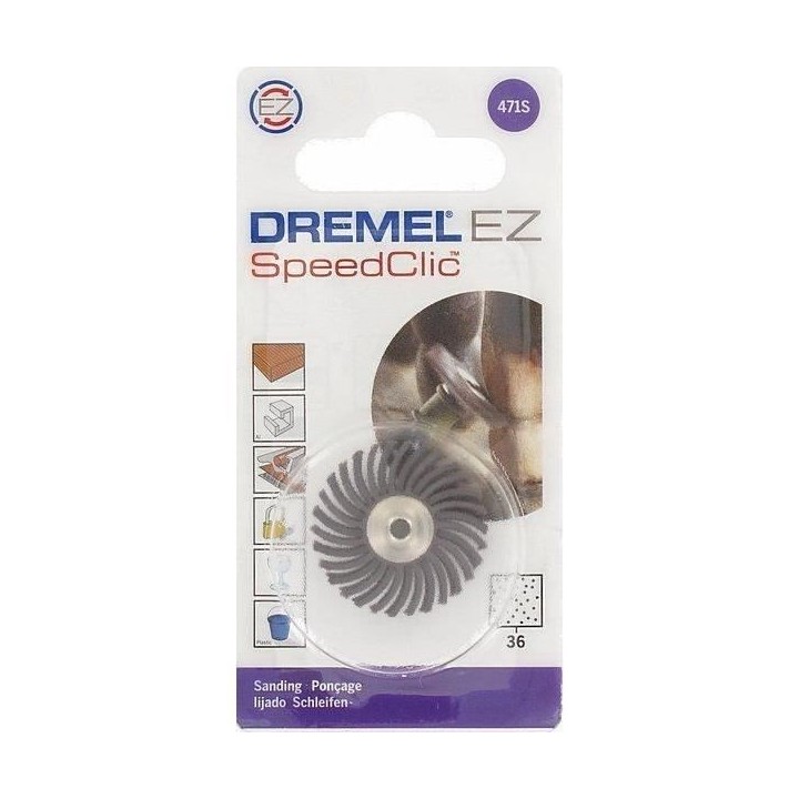Brosse abrasive de précision DREMEL S471 - Diametre 25mm - Grain 36 -