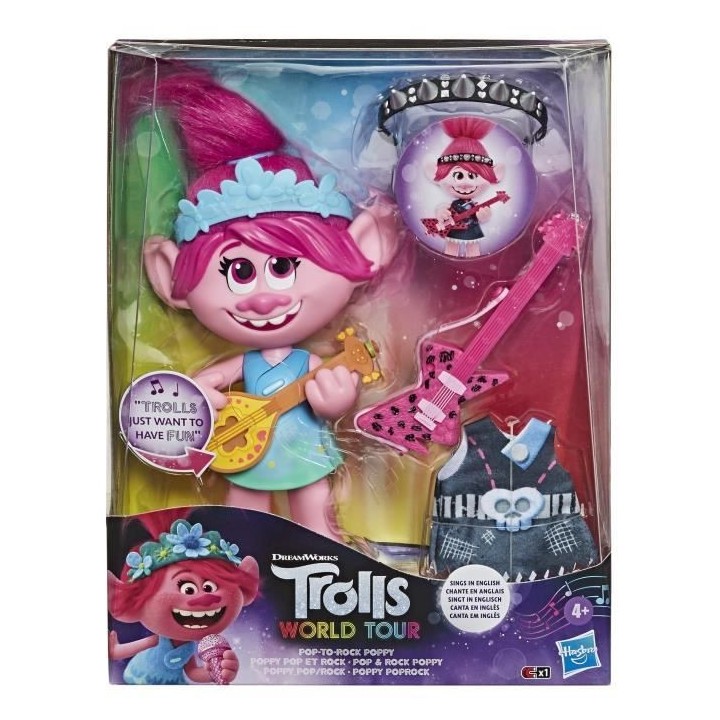 Les Trolls 2 Tournée Mondiale de DreamWorks - Figurine Poupee Poppy P