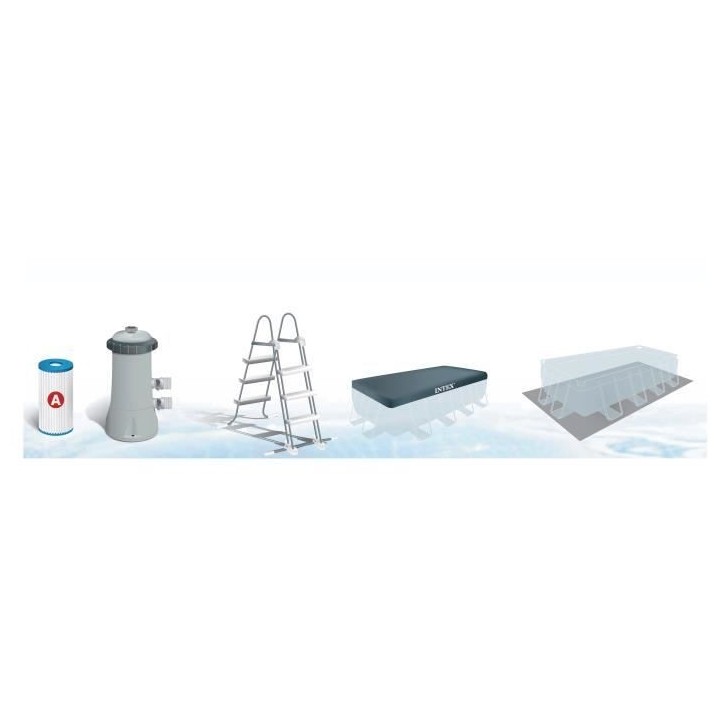 Kit Piscine hors sol tubulaire INTEX - Pris Frame - 488 x 244 x 107 cm