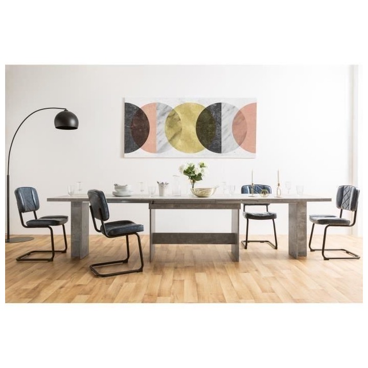 Table a manger extensible de 8 a 12 personnes - Classique - Effet bét