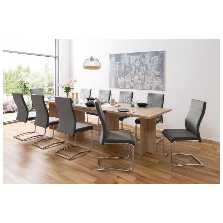 Table a manger extensible 8-12 personnes - Classique - Décor chene so