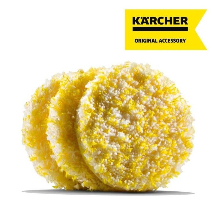 KÄRCHER Lot de 3 pads lustrants pour sols pierre, PVC et linoléum