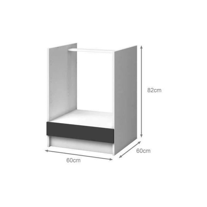 EXTRA - Meuble four de cuisine 60cm - Gris Mat