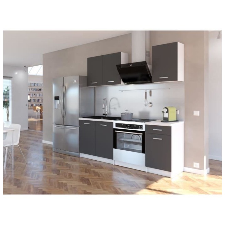 EXTRA - Cuisine complete L 180cm - 4 éléments -Gris Mat