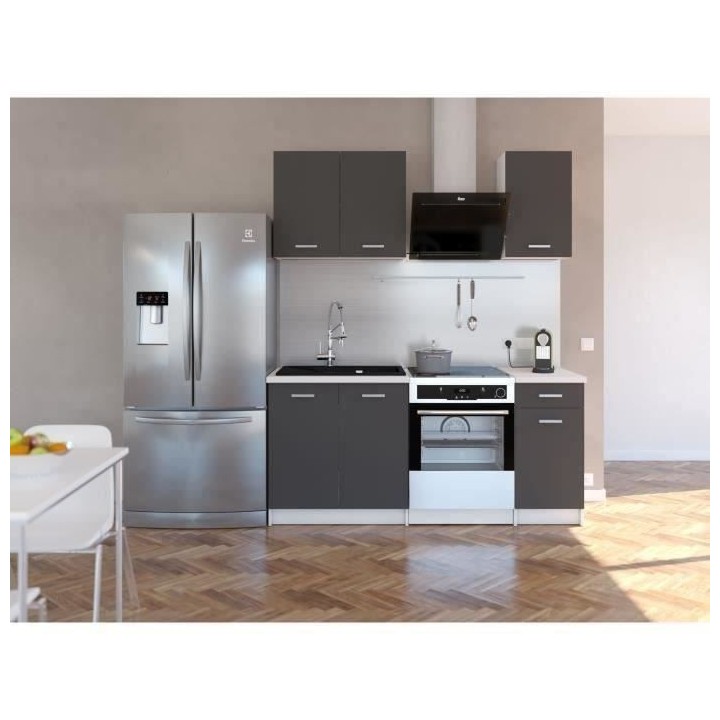 EXTRA - Cuisine complete L 180cm - 4 éléments -Gris Mat
