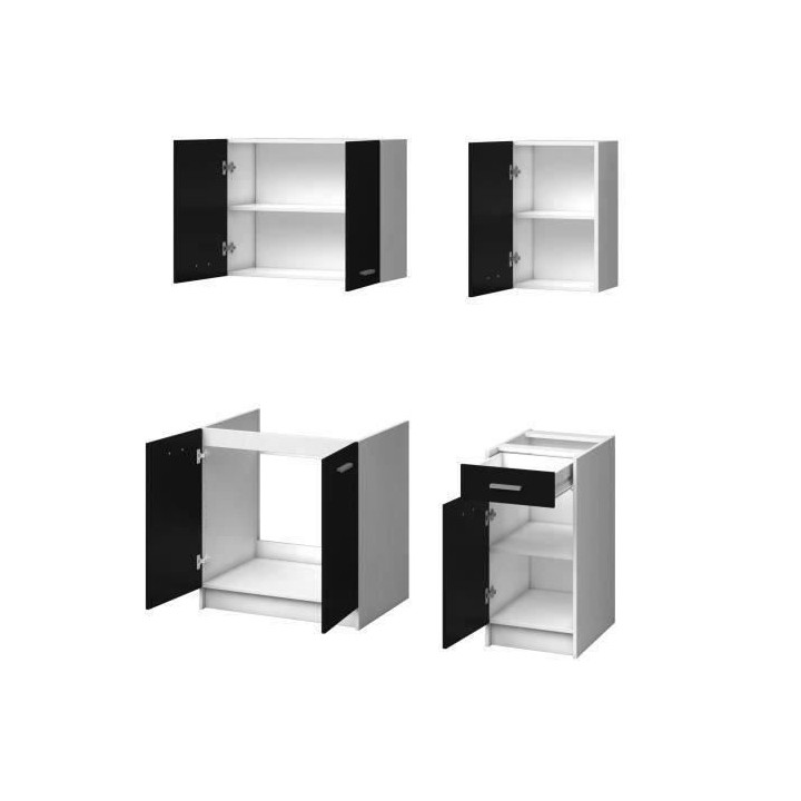 EXTRA - Cuisine complete L 180cm - Noir Mat