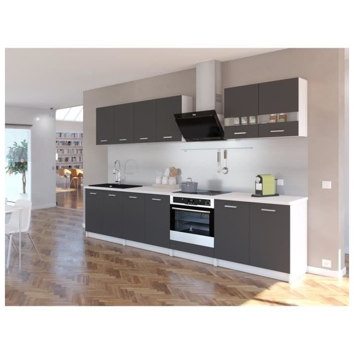 EXTRA - Cuisine complete L 300cm - Gris Mat