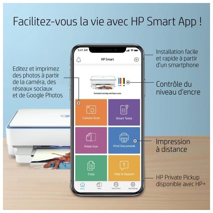 Imprimante tout-en-un HP Envy 6010e Jet d'encre couleur Copie Scan - 3