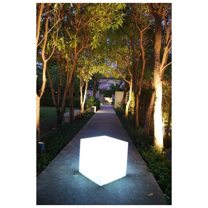 Cube lumineux tabouret filaire pour extérieur LED - LUMISKY - Carry W