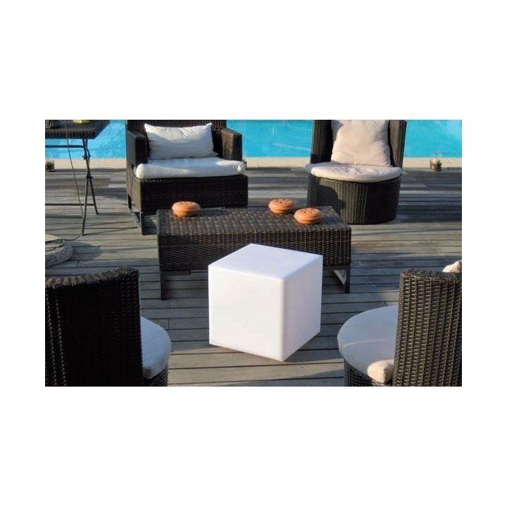 Cube lumineux tabouret filaire pour extérieur LED - LUMISKY - Carry W