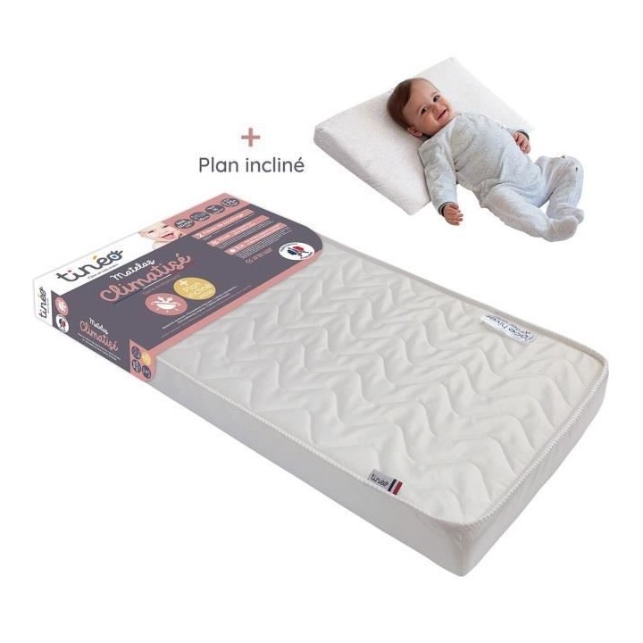 Matelas Climatisé TINEO 70x140 cm - Epaisseur 10 cm - Livre avec un p