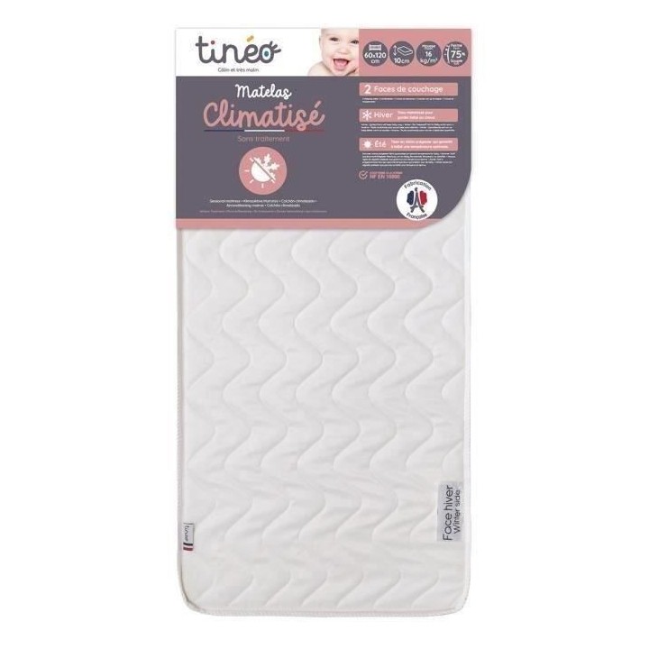 TINEO Matelas bébé Climatisé 60x120 cm