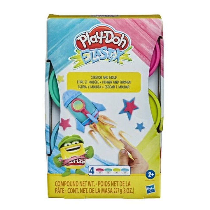 Play-Doh – 4 pots de Pate A Modeler Elastix - 56g chacun modele alé