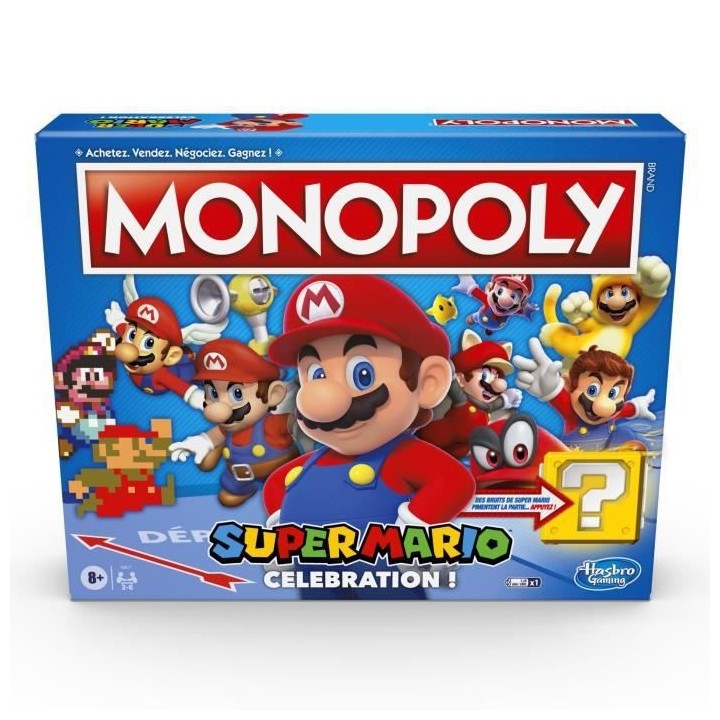 MONOPOLY Super Mario Celebration, jeu de societe pour enfants, jeu de