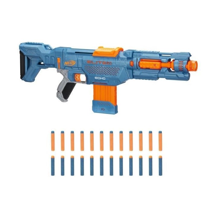 NERF - Elite 2.0 - Blaster Echo CS -10 - 24 fléchettes NERF - chargeu