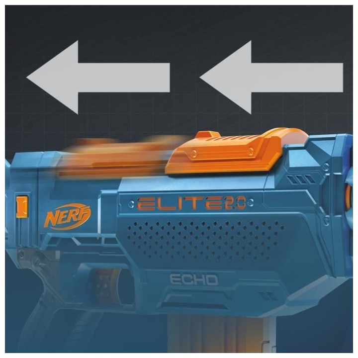 NERF - Elite 2.0 - Blaster Echo CS -10 - 24 fléchettes NERF - chargeu
