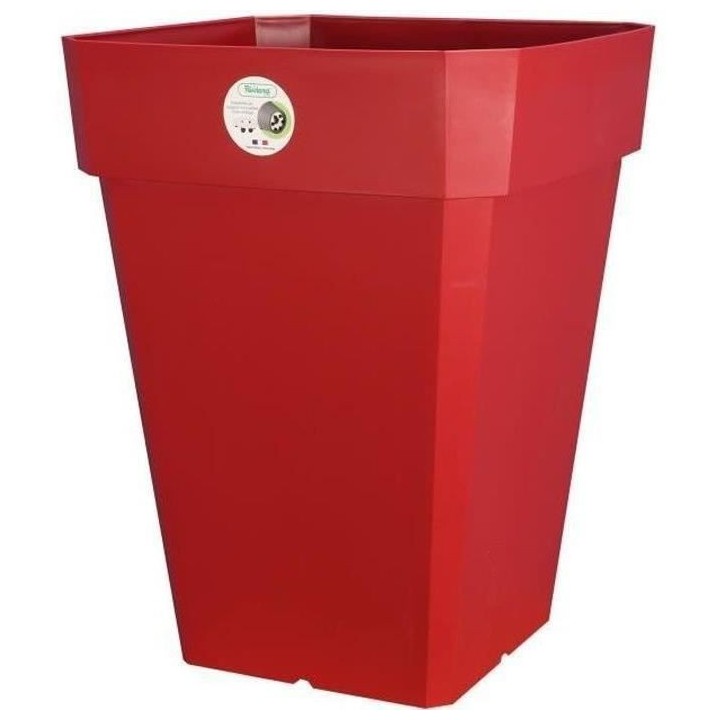 RIVIERA Pot de fleurs carré Soleilla en plastique - 49 x 49 x H 50 cm