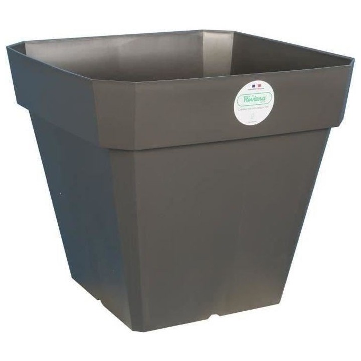 RIVIERA Pot de fleurs carré Soleilla en plastique - 49 x 49 x H 45 cm