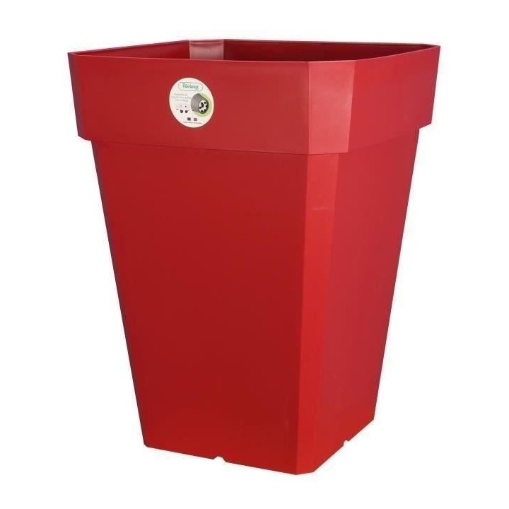RIVIERA Pot carré Soleilla en plastique 39x39x53cm - 49l - Rouge