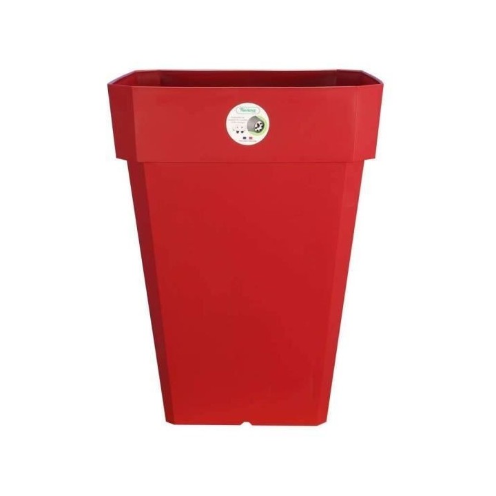 RIVIERA Pot carré Soleilla en plastique 39x39x53cm - 49l - Rouge