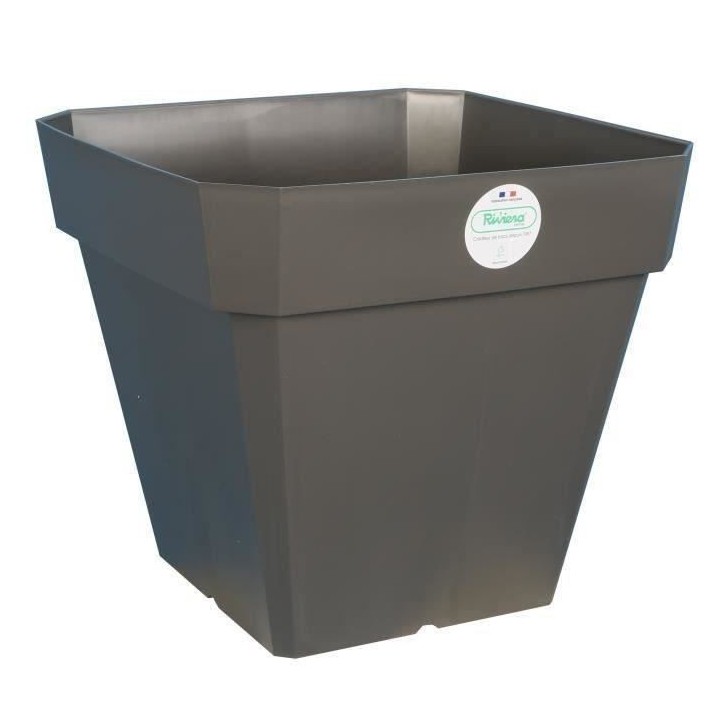 RIVIERA Pot de fleurs carré Soleilla en plastique - 39 x 39 x H 53 cm