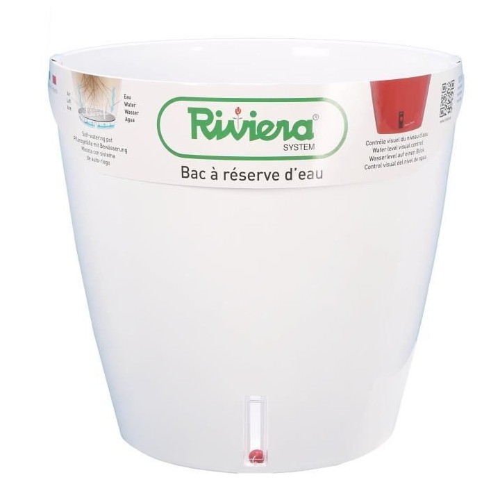 Pot de fleur rond Eva New en plastique - RIVIERA - Ø 31 cm - 14,5 L -