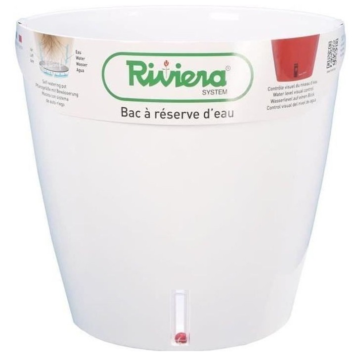 RIVIERA Pot rond Eva New en plastique - Ø 46 cm - 49 L - Blanc