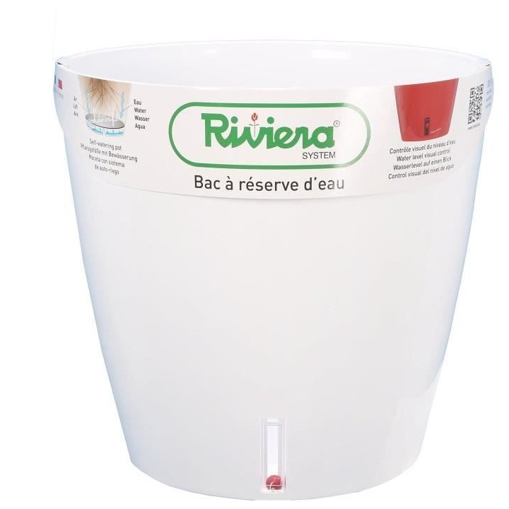 RIVIERA Pot rond Eva New en plastique - Ø 46 cm - 49 L - Blanc