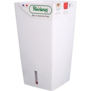 RIVIERA Pot de fleurs carré Eva New en plastique - 28 x 28 x H 52 cm