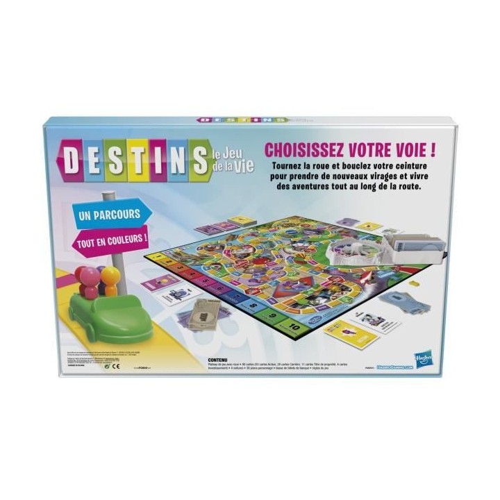 Destins Le jeu de la vie - Jeu de plateau pour la famille - 2 a 4 jou