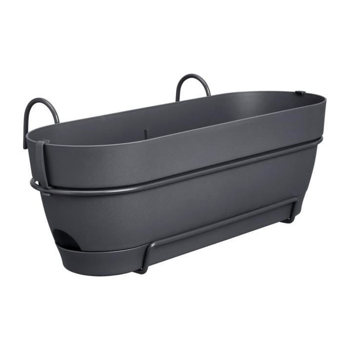 Elho Vibia Campana Balconniere Allin1 50 - Noir - L 50 x B 26 x H 17 c