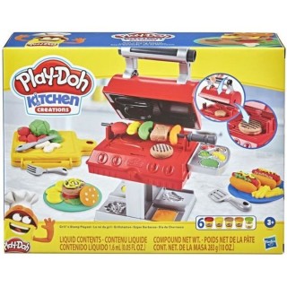 PLAY-DOH - Kitchen Creations - Le roi du grill avec 6 Pots de pâte a