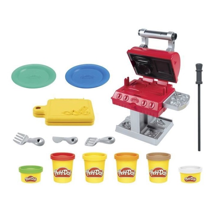 PLAY-DOH - Kitchen Creations - Le roi du grill avec 6 Pots de pâte a