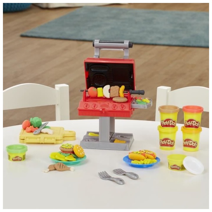 PLAY-DOH - Kitchen Creations - Le roi du grill avec 6 Pots de pâte a