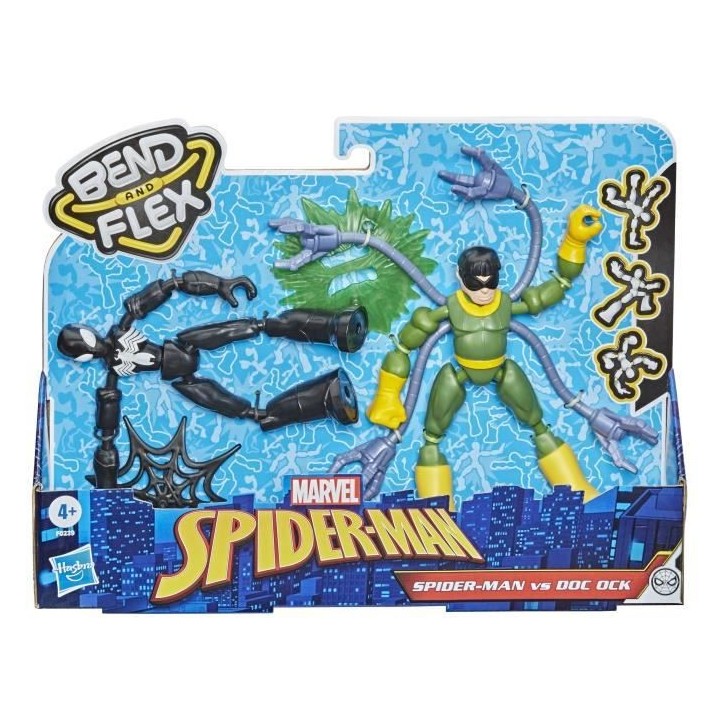 MARVEL SPIDER-MAN - Bend and Flex - Spider-Man en costume noir Vs Doc