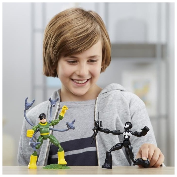 MARVEL SPIDER-MAN - Bend and Flex - Spider-Man en costume noir Vs Doc
