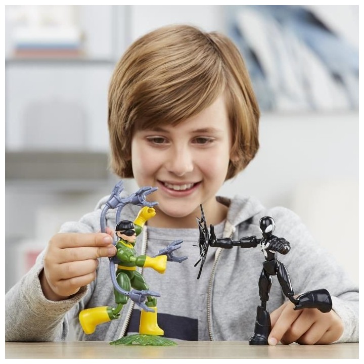 MARVEL SPIDER-MAN - Bend and Flex - Spider-Man en costume noir Vs Doc