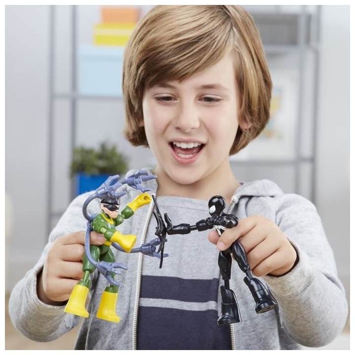 MARVEL SPIDER-MAN - Bend and Flex - Spider-Man en costume noir Vs Doc