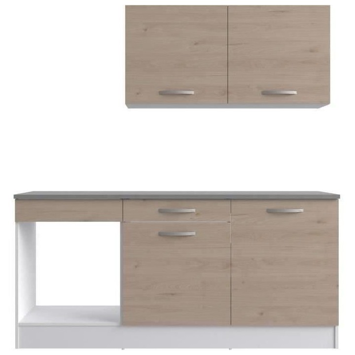 Cuisine complete OSLO - L 180cm - Chene - Plan de travail inclus