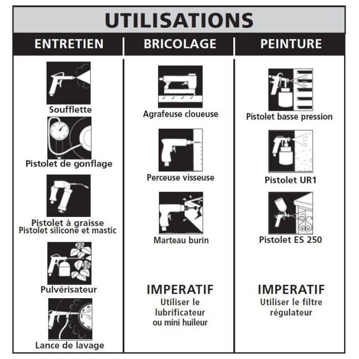 Compresseur d'air vertical Ferrua 425089 - 50L - 1500W - 10 bars - 2 C