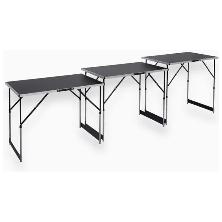 Lot de 3 tables a tapisser - MEISTER - Tables multifonctions - En alum