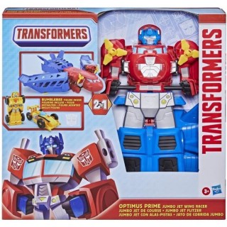 TRANSFORMERS - Optimus Prime Jumbo Jet avec Figurine Bumblebee voiture
