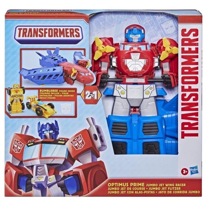TRANSFORMERS - Optimus Prime Jumbo Jet avec Figurine Bumblebee voiture